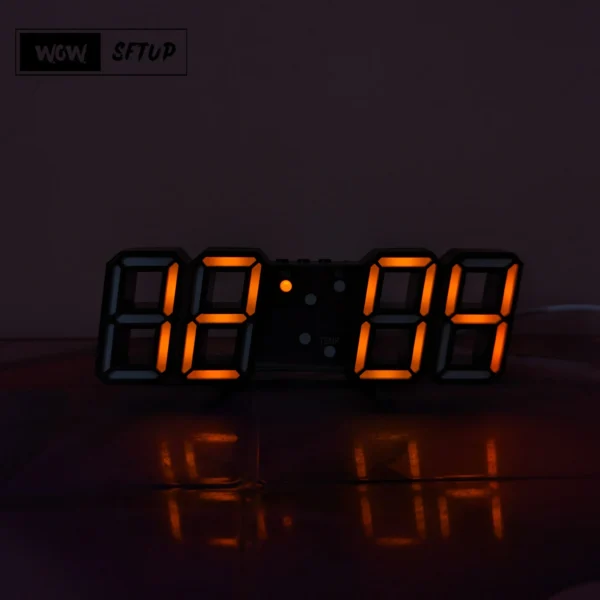 Black & Orange Table Clock