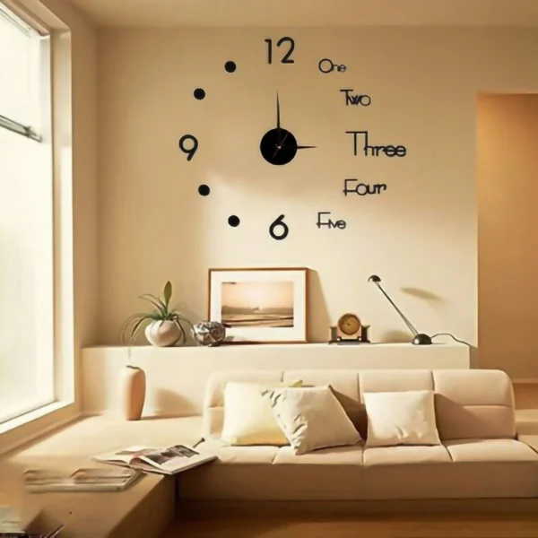 Black 3D wall clock