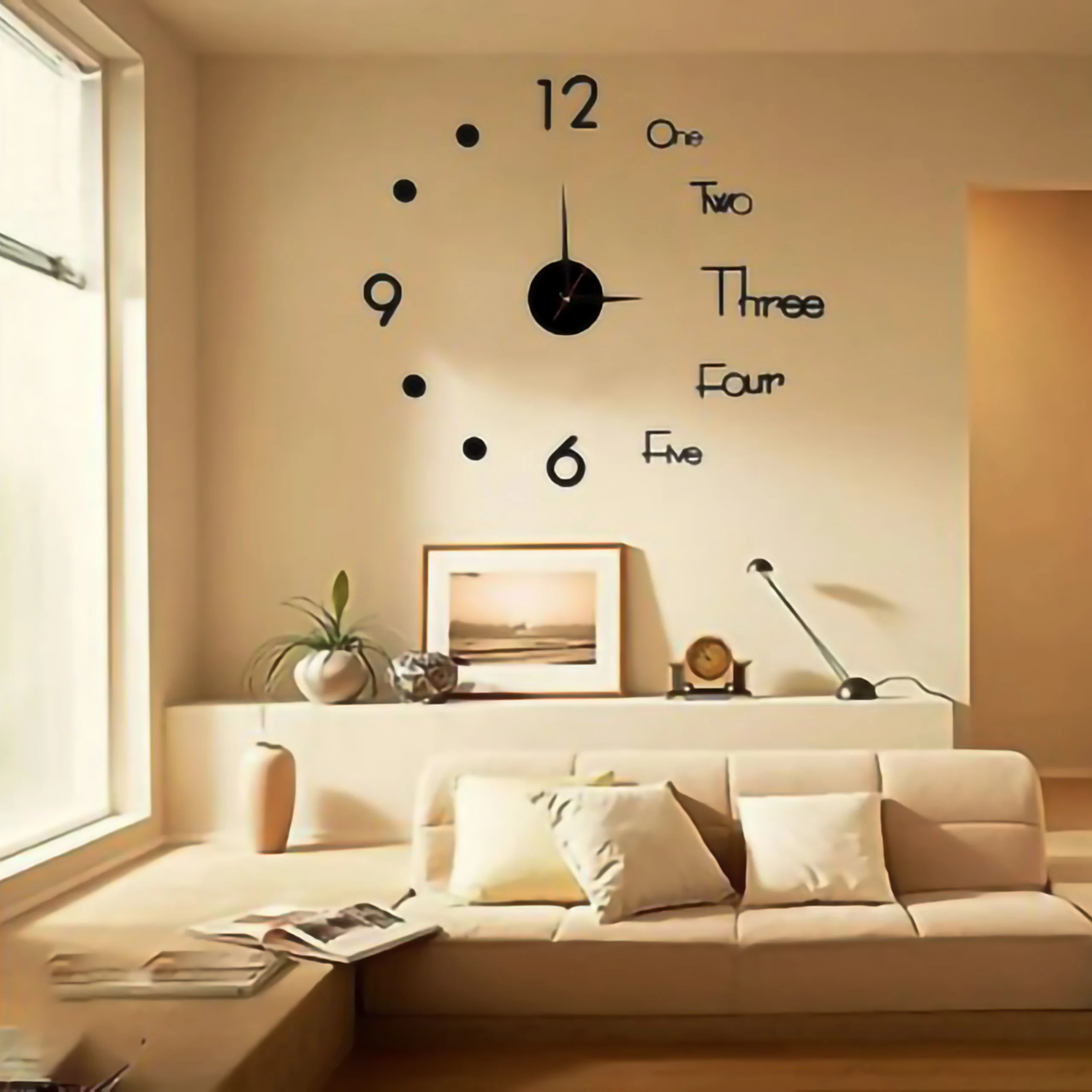 Black 3D wall clock